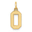 14k Small Satin Number 0 Charm