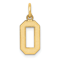 14k Small Satin Number 0 Charm