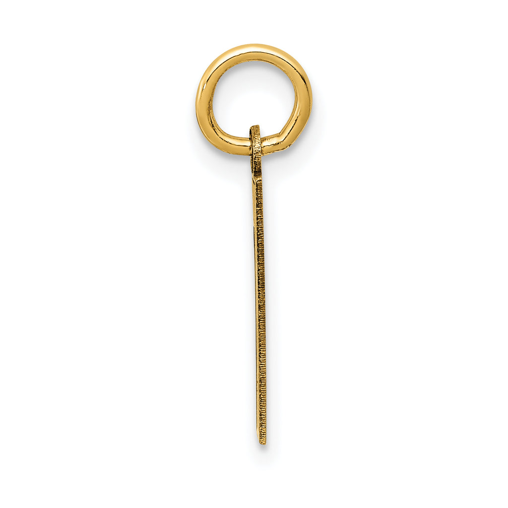 14K Gold Satin Small Number 1 Charm with Brushed Finish  Elegant and Laser Cut