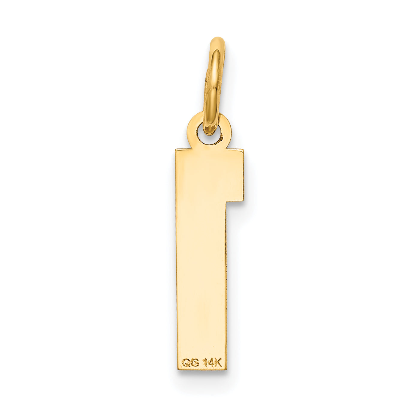 14K Gold Satin Small Number 1 Charm with Brushed Finish  Elegant and Laser Cut