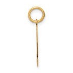 14K Gold Satin Number 2 Charm with Brushed Finish Small