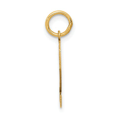 14K Gold Satin Number 2 Charm with Brushed Finish Small