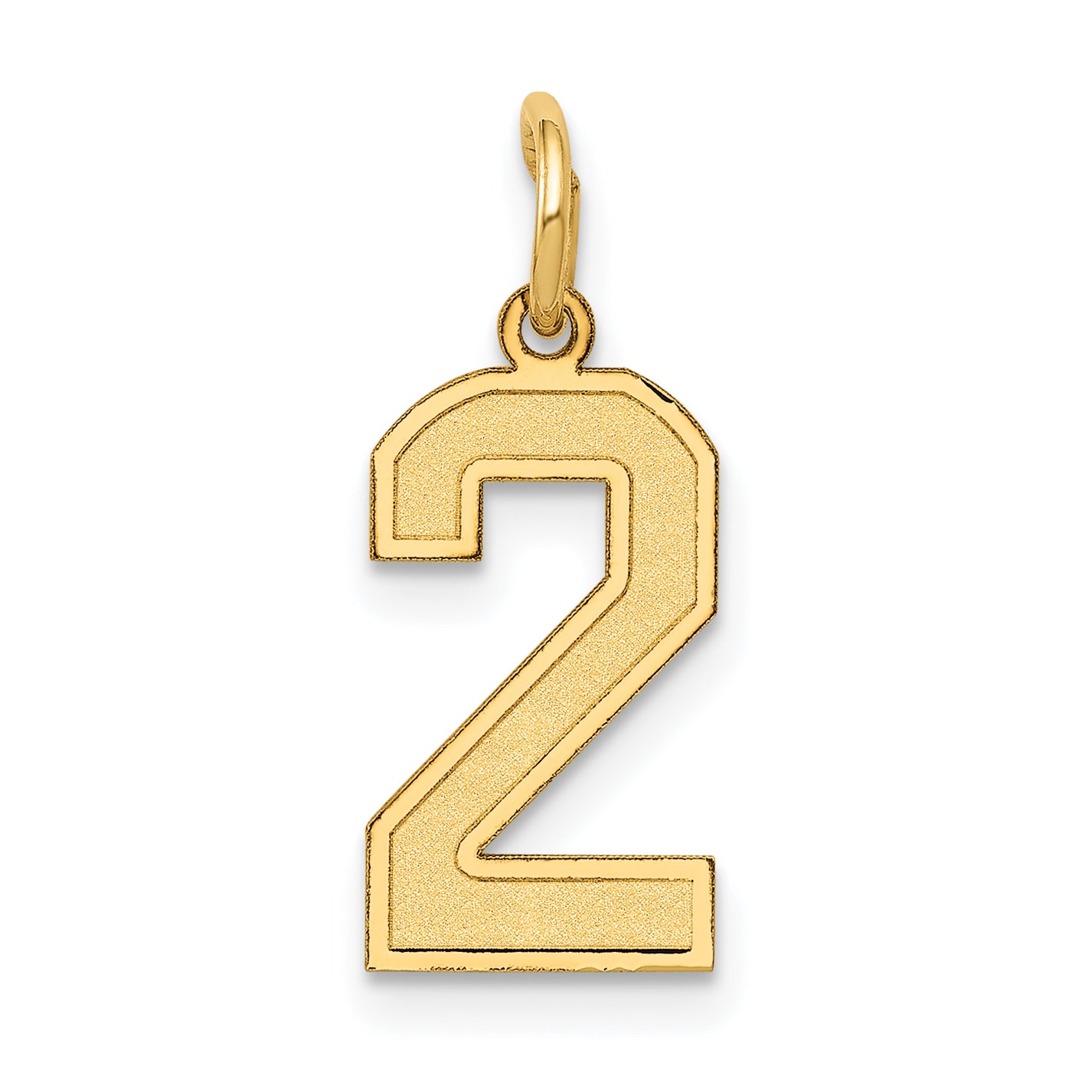 14k Small Satin Number 2 Charm Main image