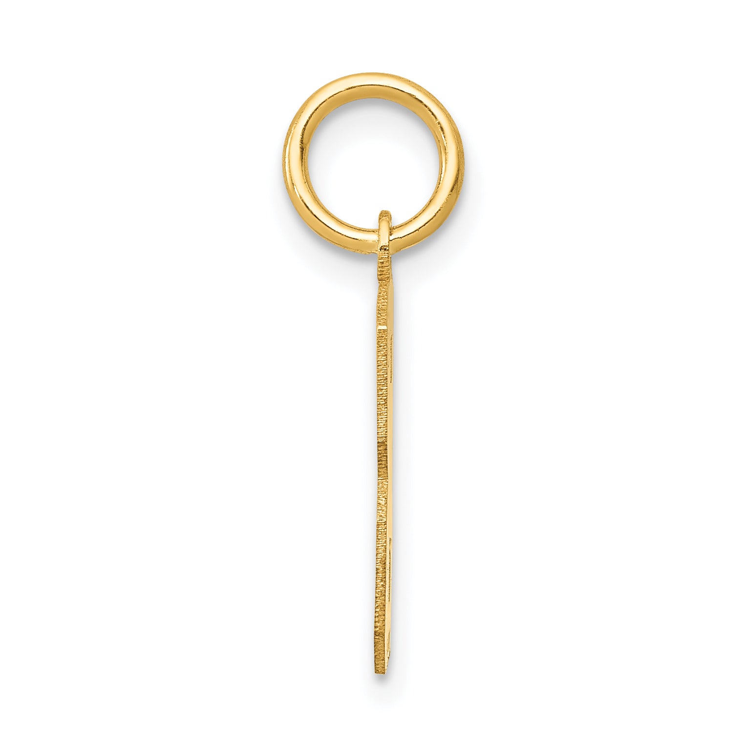 14K Gold Satin Number 3 Charm  Elegant Brushed Finish, Laser Cut