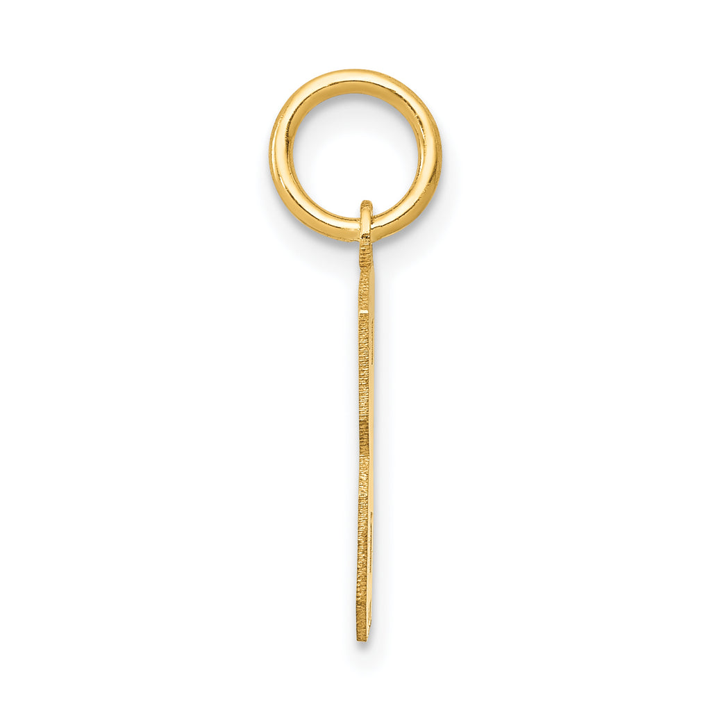 14K Gold Satin Number 3 Charm  Elegant Brushed Finish, Laser Cut