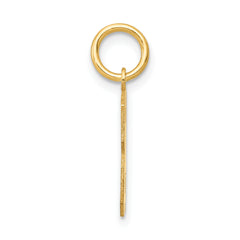 14K Gold Satin Number 3 Charm  Elegant Brushed Finish, Laser Cut