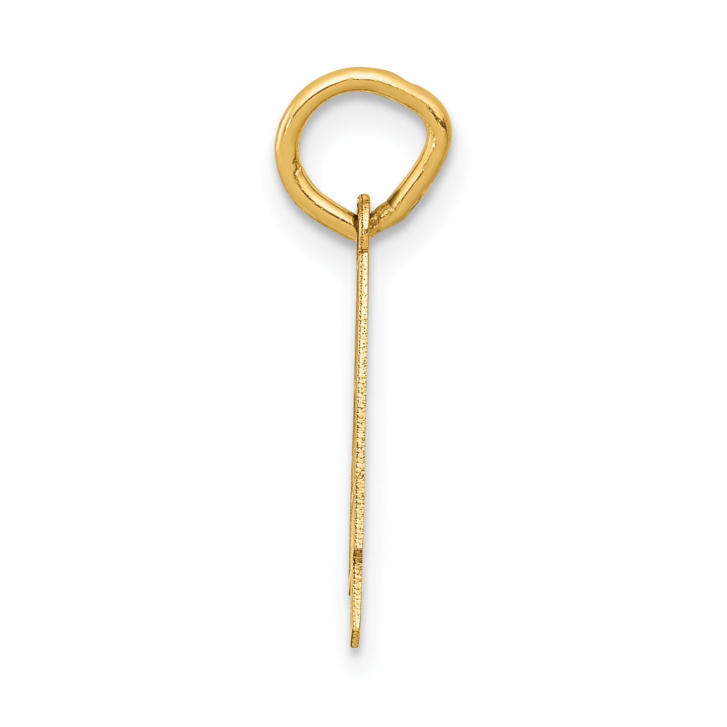 14K Gold Satin Number 4 Charm with Brushed Finish Small, Laser Cut
