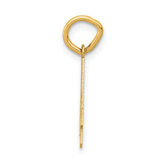14K Gold Satin Number 4 Charm with Brushed Finish Small, Laser Cut