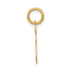 14K Gold Small Satin Number 5 Charm with Brushed Finish