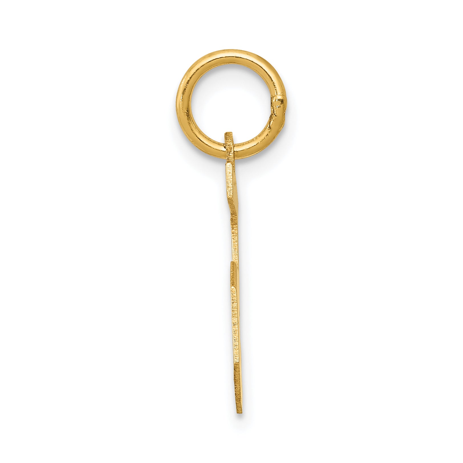 14K Gold Small Satin Number 5 Charm with Brushed Finish