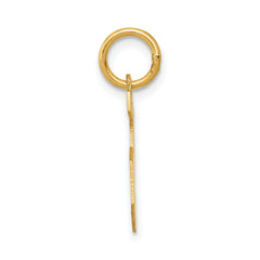14K Gold Small Satin Number 5 Charm with Brushed Finish
