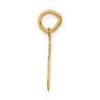 14K Gold Small Satin Number 6 Charm with Brushed Finish
