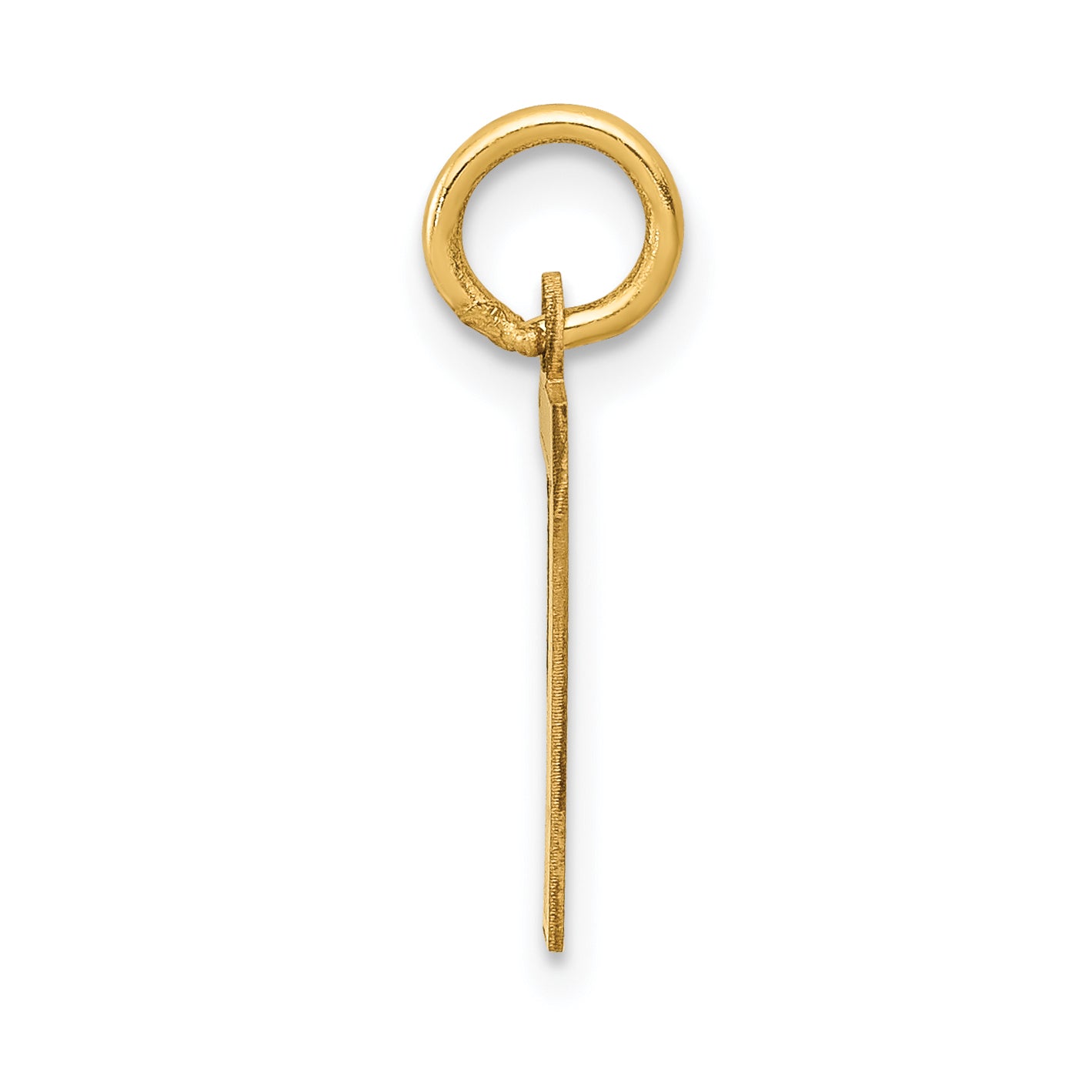 14K Gold Satin Number 7 Charm with Brushed Finish  Small, Laser Cut