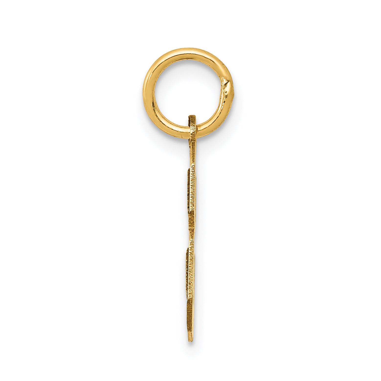 14K Gold Satin Number 8 Charm  Laser Cut, Brushed Finish, Small
