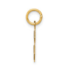 14K Gold Satin Number 8 Charm  Laser Cut, Brushed Finish, Small