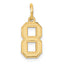 14k Small Satin Number 8 Charm