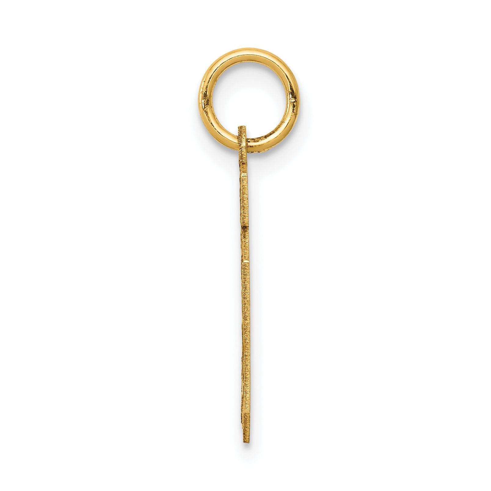 14K Gold Satin Number 10 Charm with Brushed Finish  Small, Elegant Design Secondary image