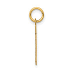 14K Gold Satin Number 10 Charm with Brushed Finish  Small, Elegant Design