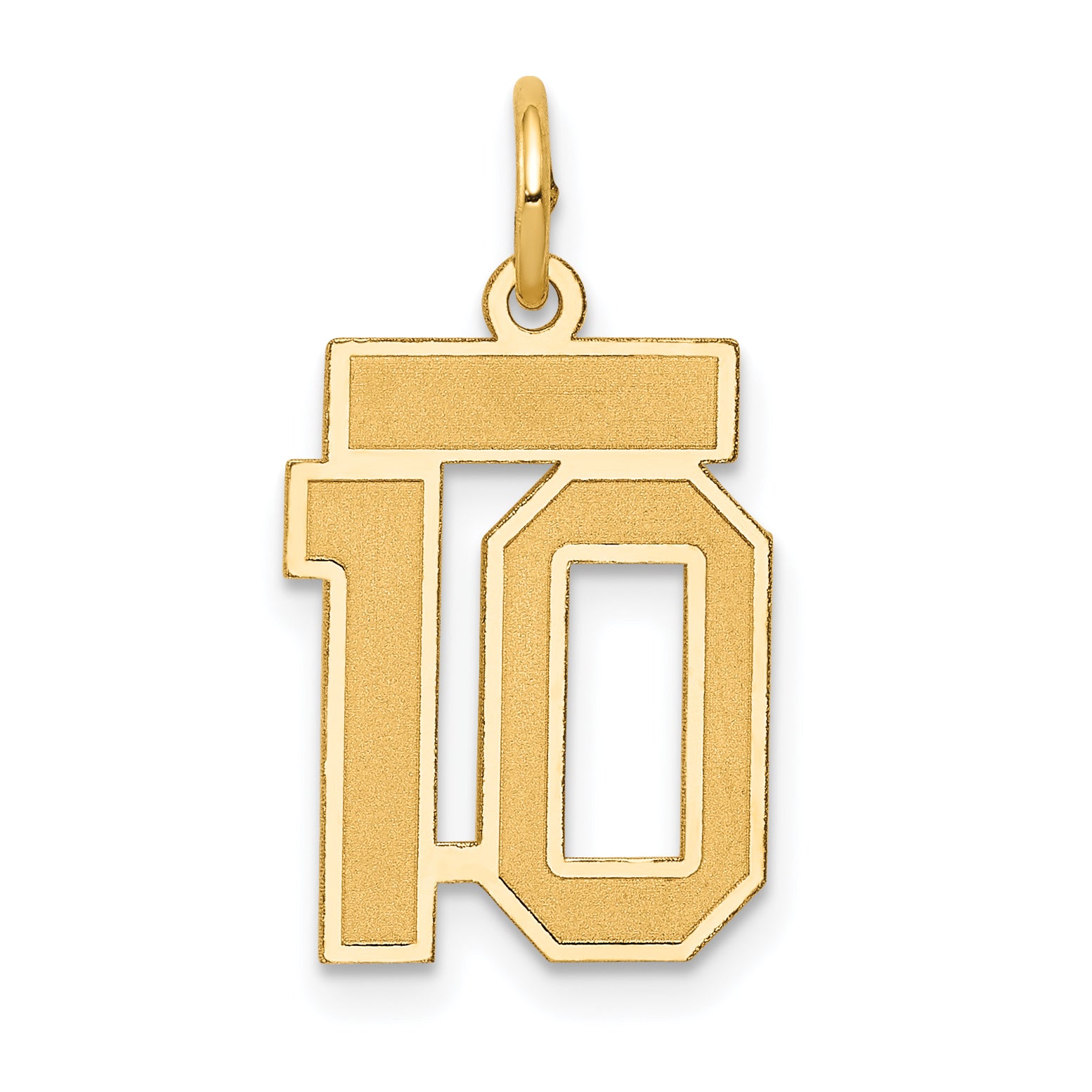 14k Small Satin Number 10 Charm