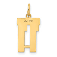 14K Gold Small Satin Number 11 Charm with Brushed Finish