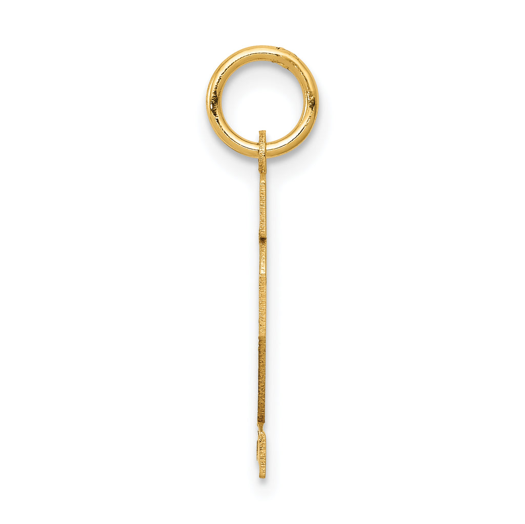 14K Gold Satin Number 12 Charm with Brushed Finish  Small & Elegant