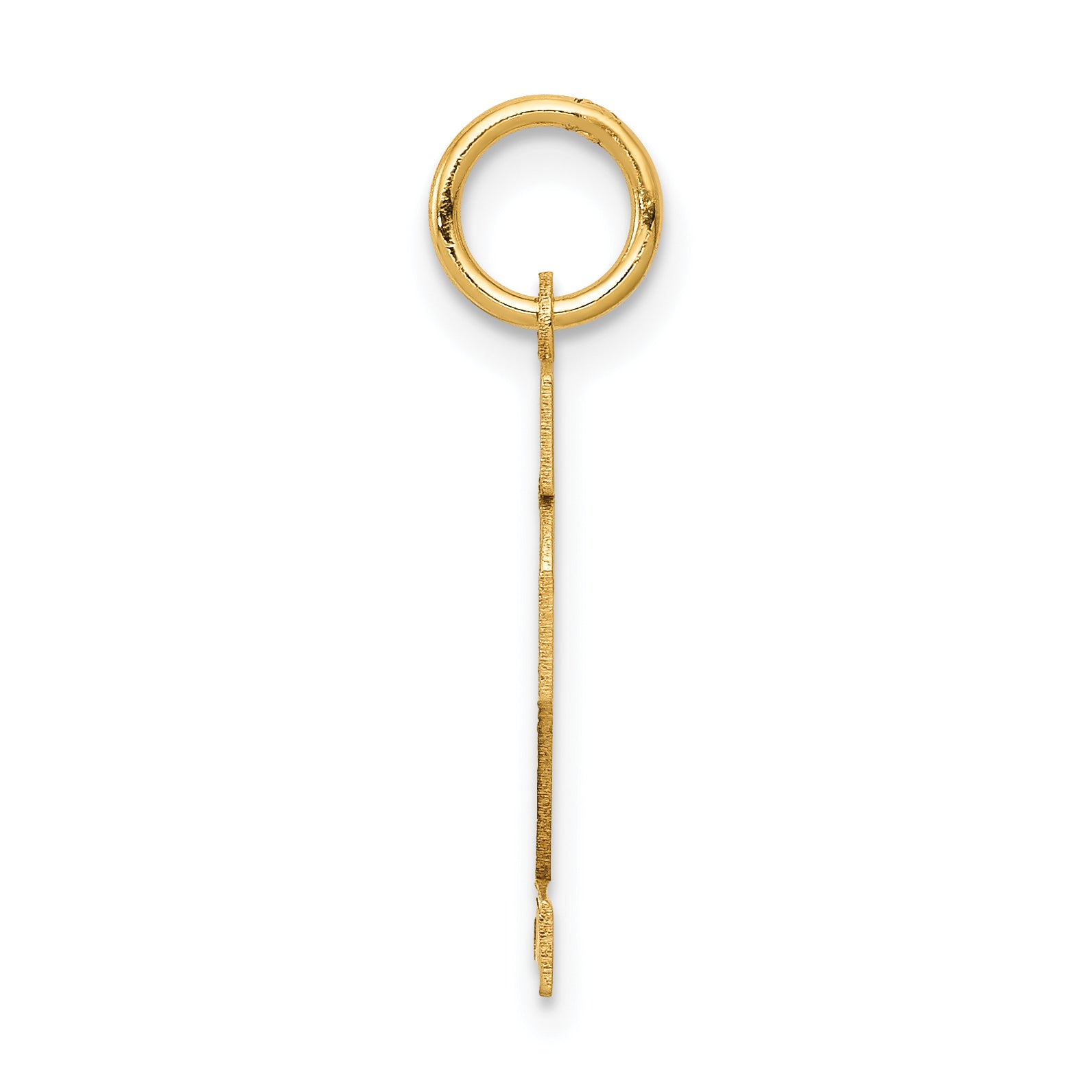 14K Gold Satin Number 12 Charm with Brushed Finish  Small & Elegant