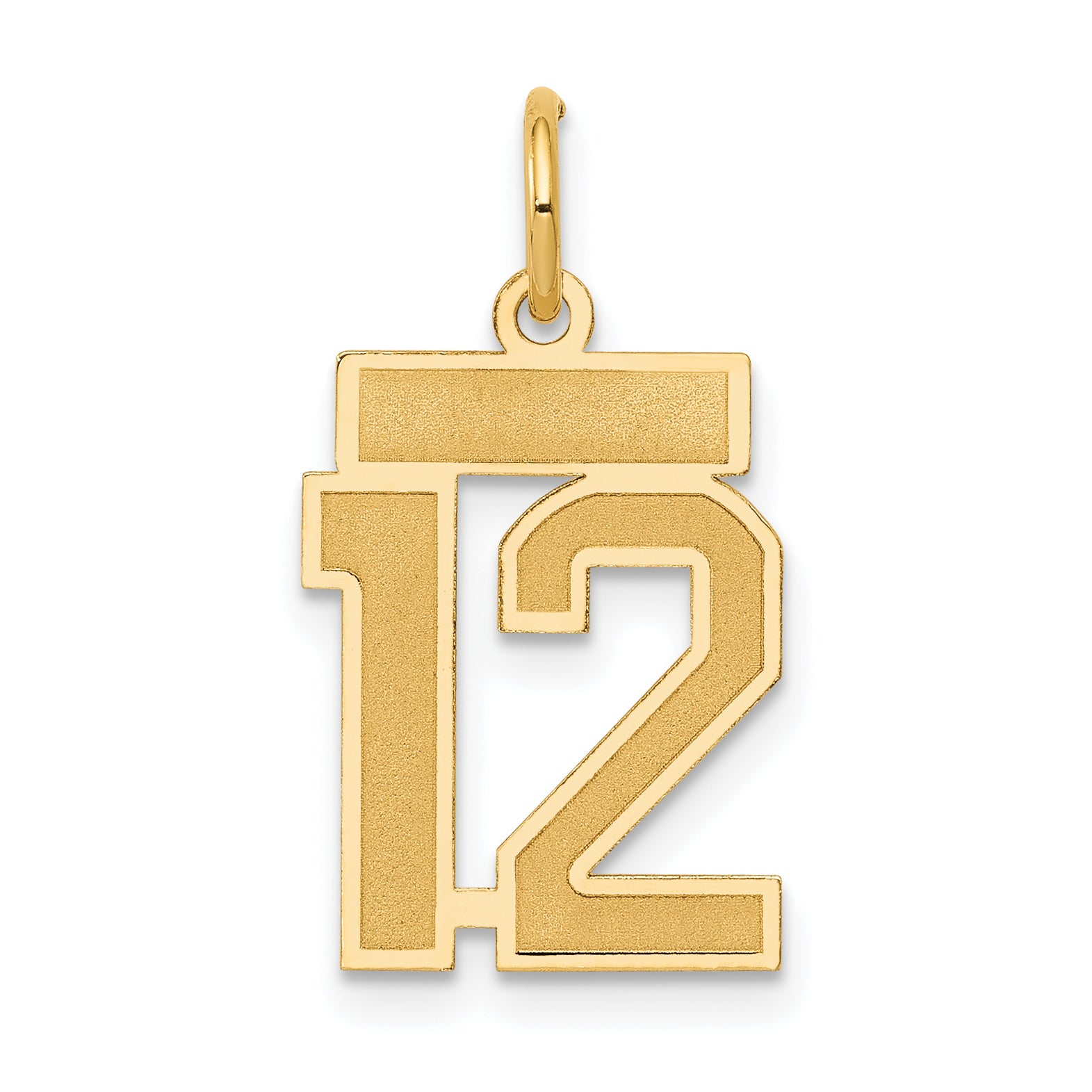 14k Small Satin Number 12 Charm Main image
