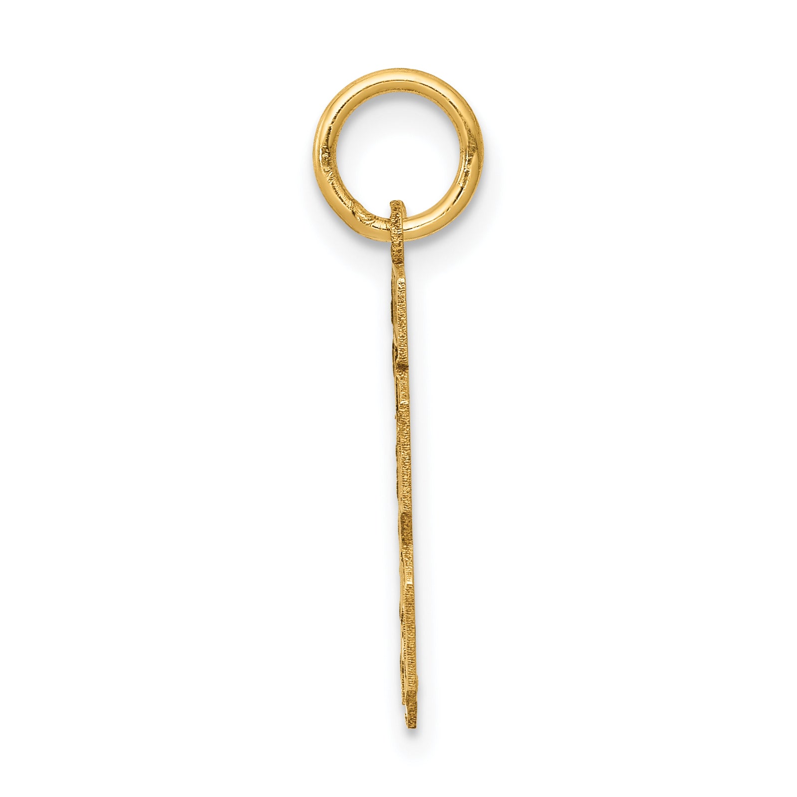 14K Gold Satin Number 13 Charm with Brushed Finish  Small and Elegant Secondary image