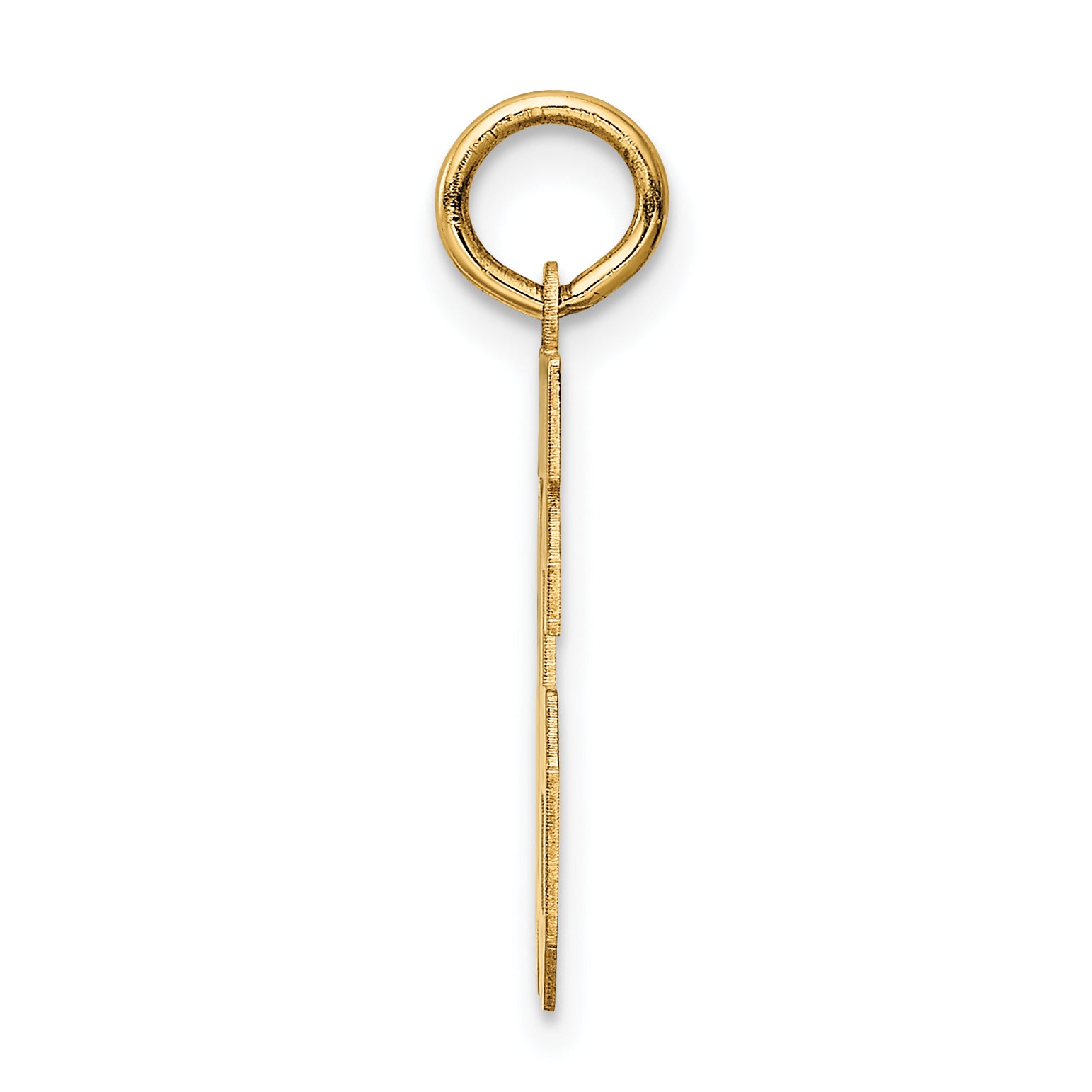 14K Yellow Gold Satin Number 16 Charm with Brushed Finish