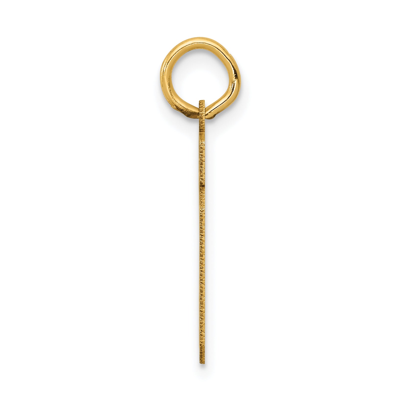 14K Gold Satin Number 19 Charm with Brushed Finish Small Secondary image