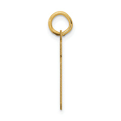 14K Gold Satin Number 19 Charm with Brushed Finish Small