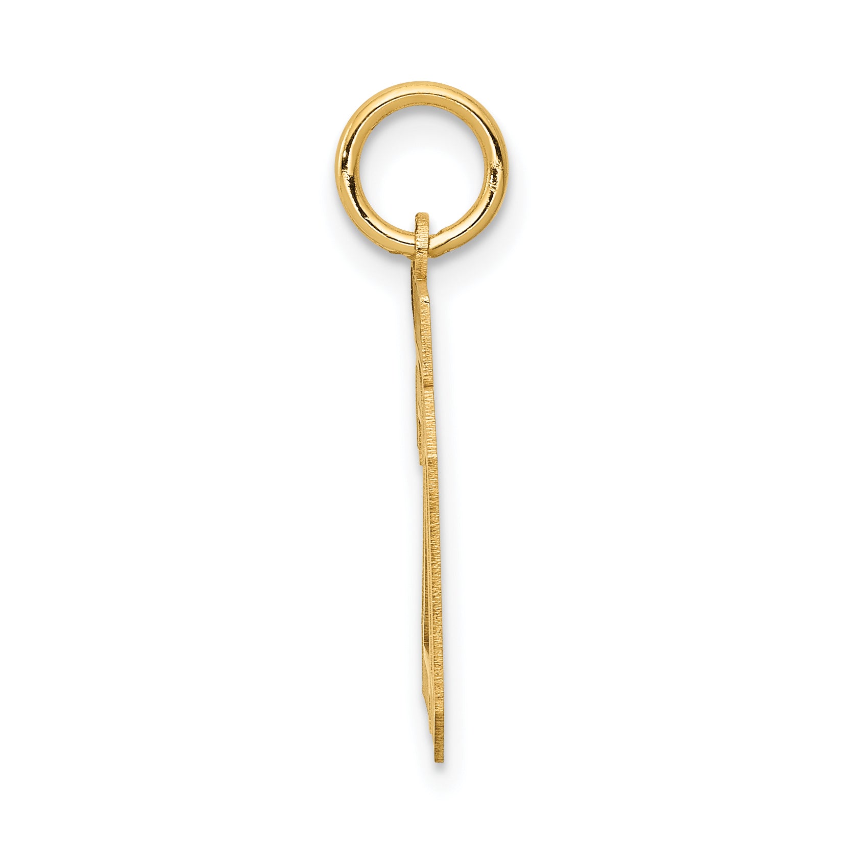 14K Gold Satin Number 20 Charm with Brushed Finish Small Elegant Design Secondary image