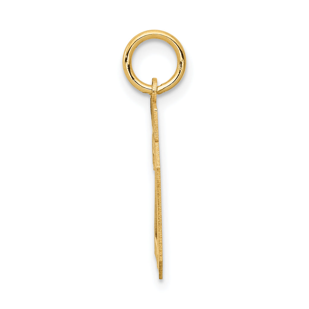 14K Gold Satin Number 20 Charm with Brushed Finish Small Elegant Design