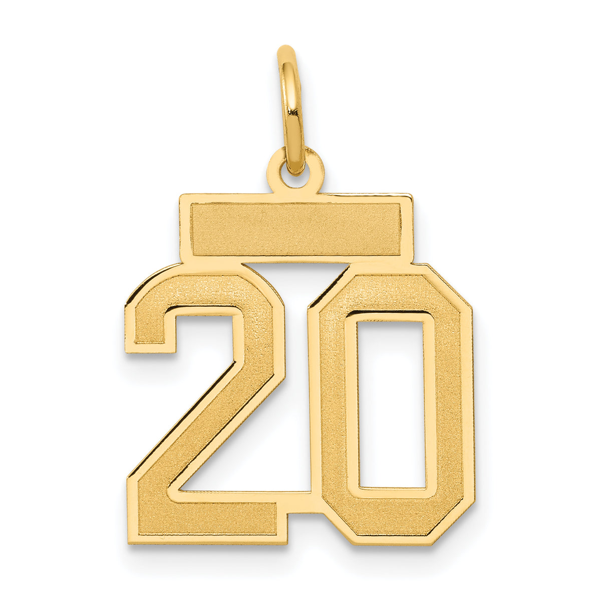 14k Small Satin Number 20 Charm