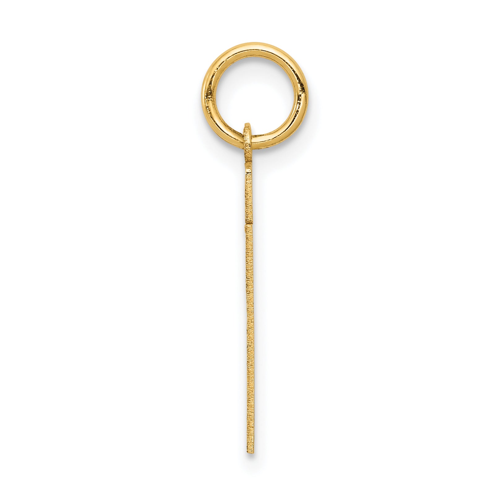 14K Gold Small Satin Number 21 Charm with Brushed Finish