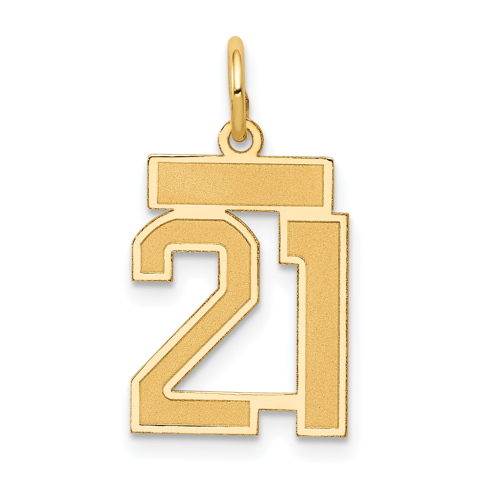 14k Small Satin Number 21 Charm Main image