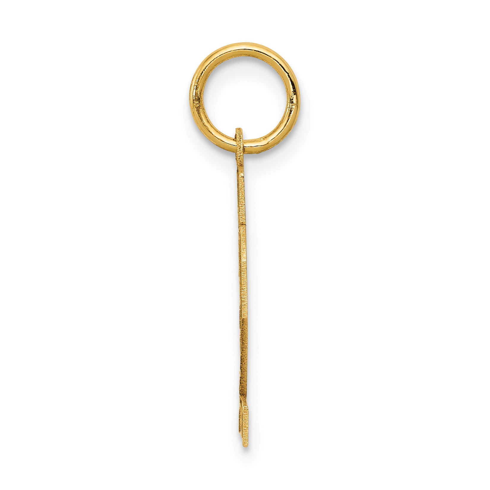 14K Gold Small Satin Number 22 Charm with Brushed Finish Secondary image