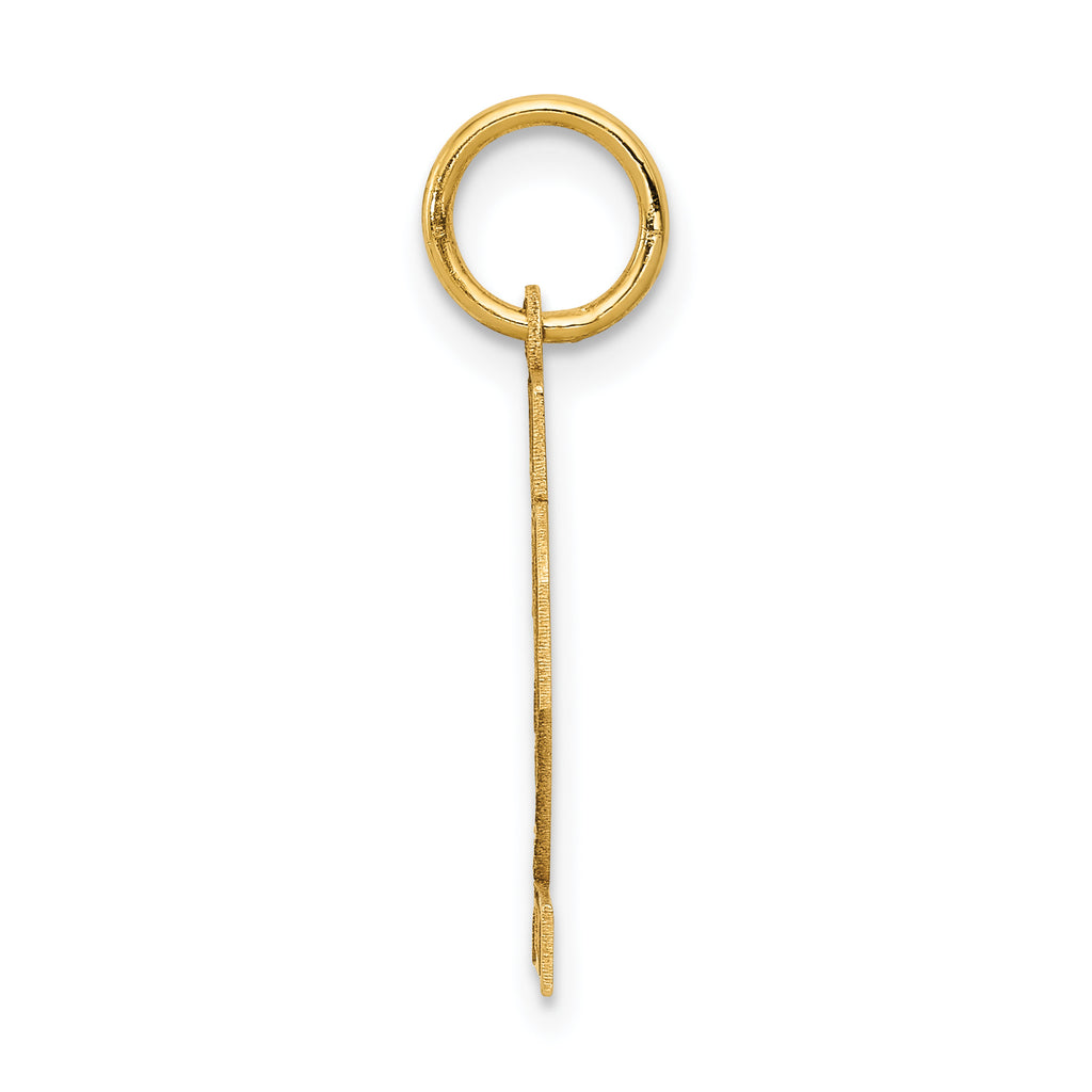 14K Gold Small Satin Number 22 Charm with Brushed Finish