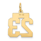 14K Gold Satin Number 23 Charm with Brushed Finish  Small and Elegant