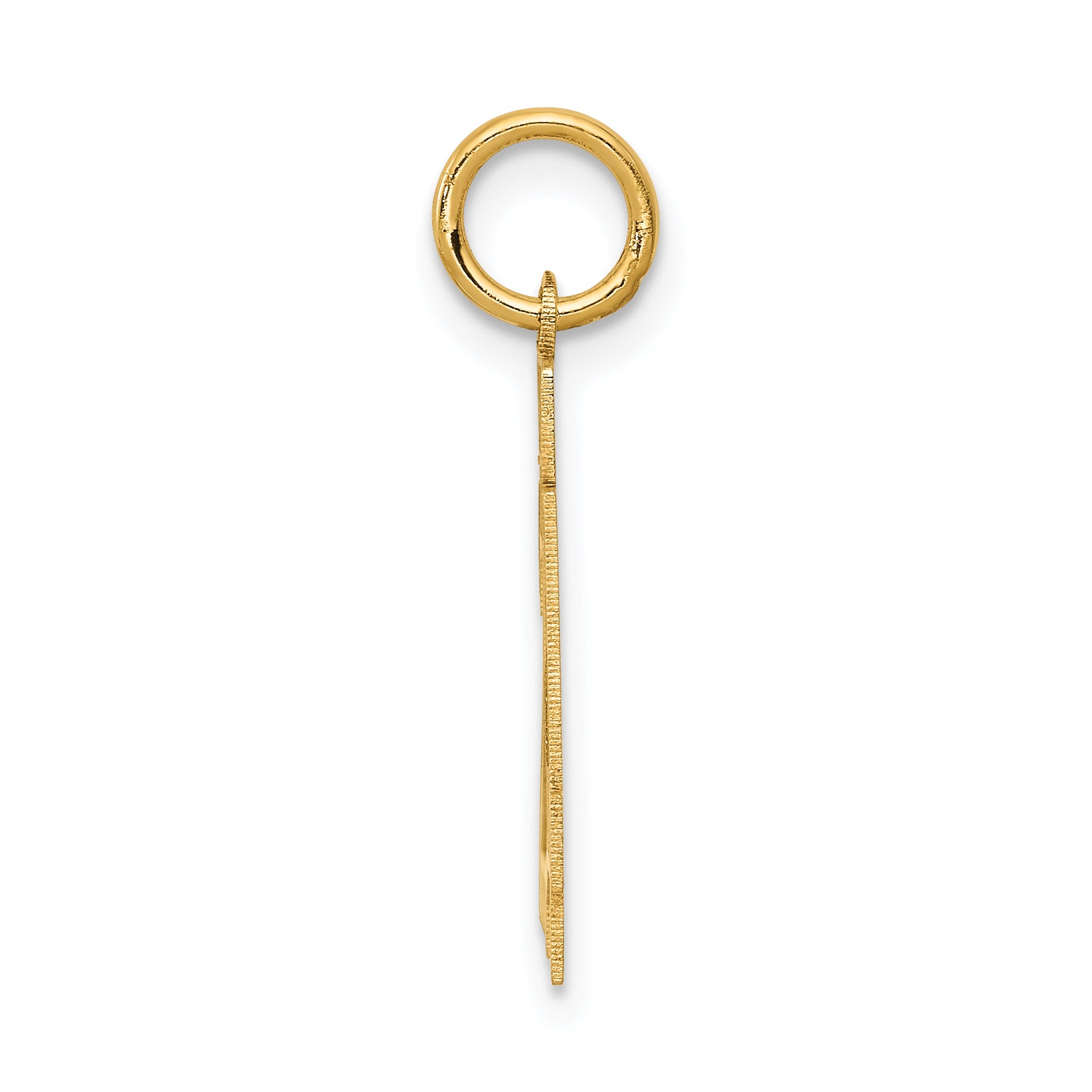 14K Gold Small Satin Number 24 Charm with Brushed Finish Secondary image