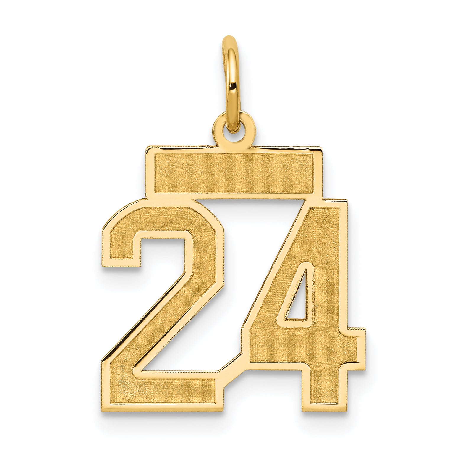 14k Small Satin Number 24 Charm Main image