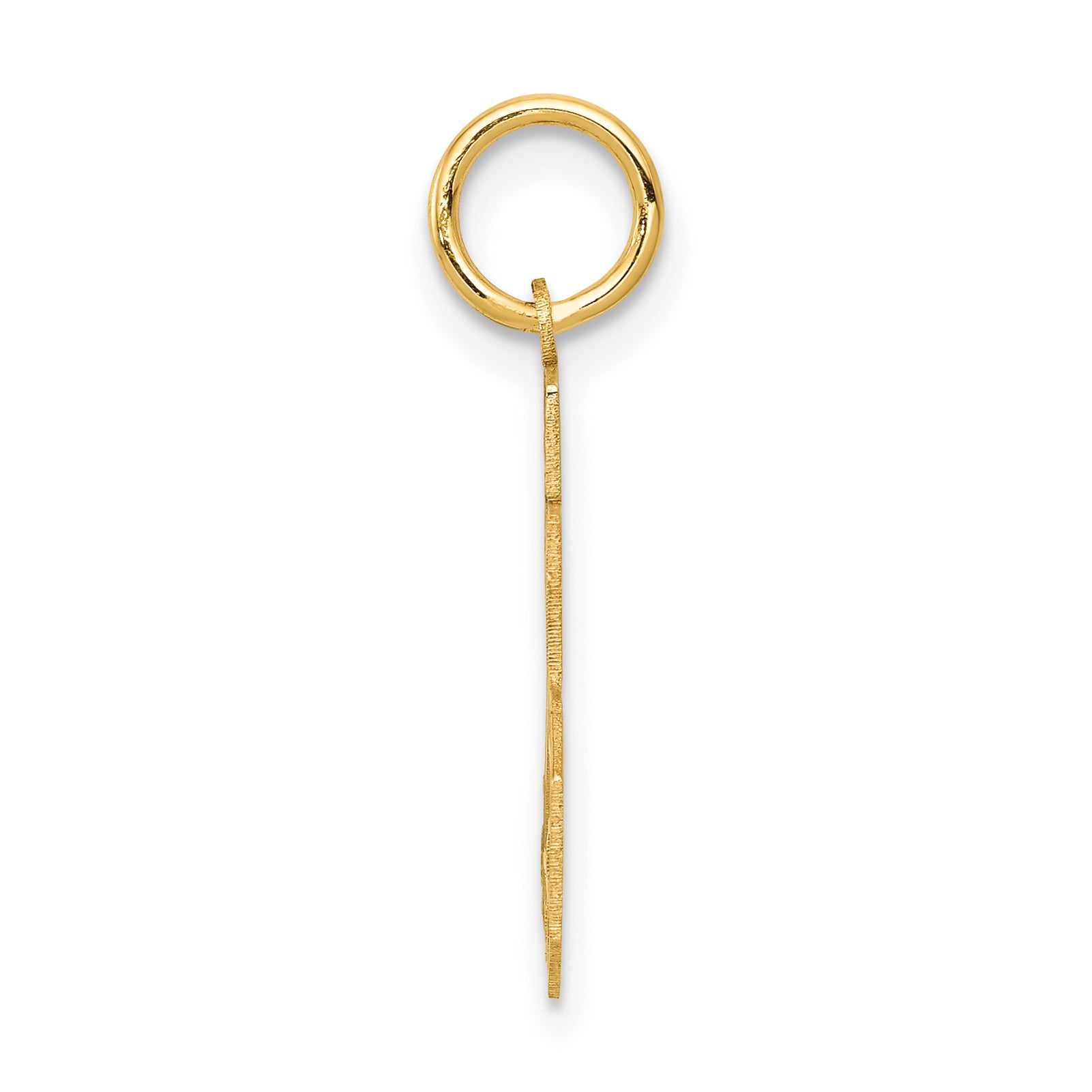14K Gold Small Satin Number 25 Charm with Brushed Finish Secondary image