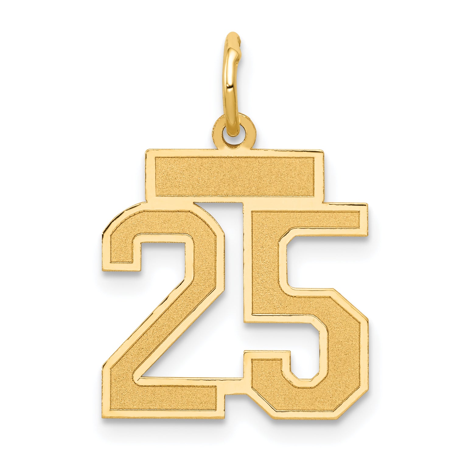 14k Small Satin Number 25 Charm Main image