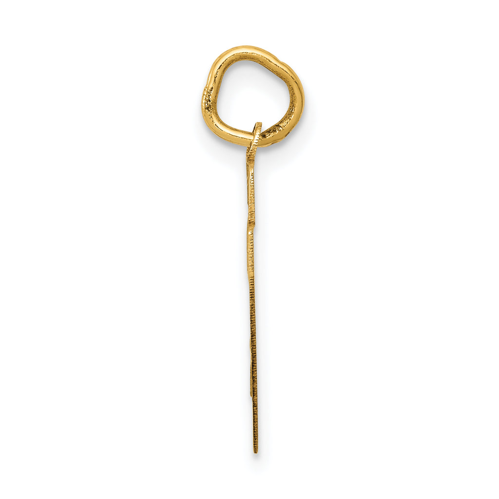 14K Yellow Gold Small Satin Number 27 Charm with Brushed Finish