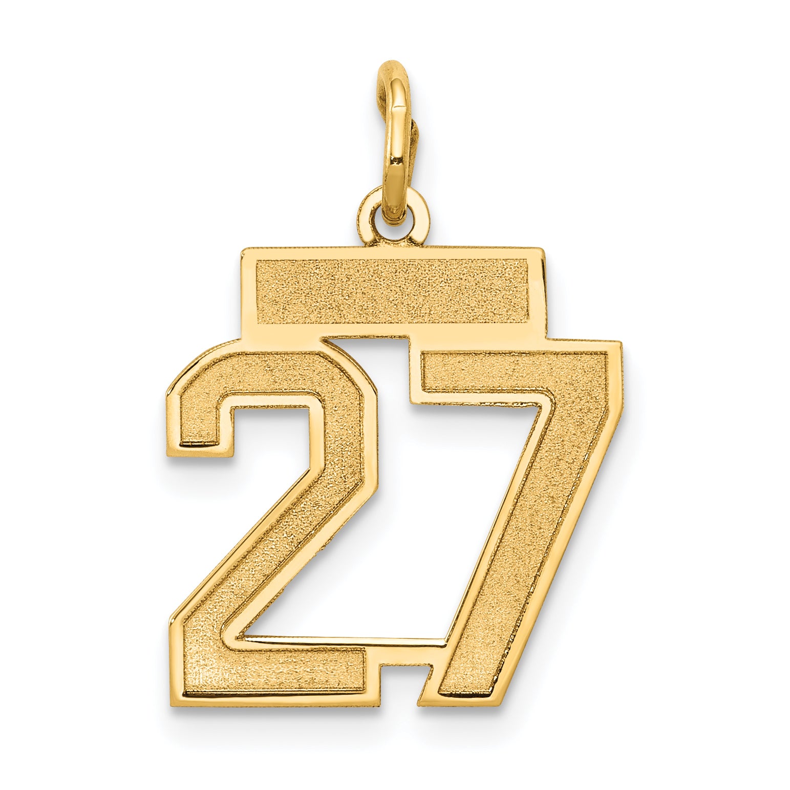 14k Small Satin Number 27 Charm Main image