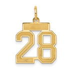 14k Small Satin Number 28 Charm