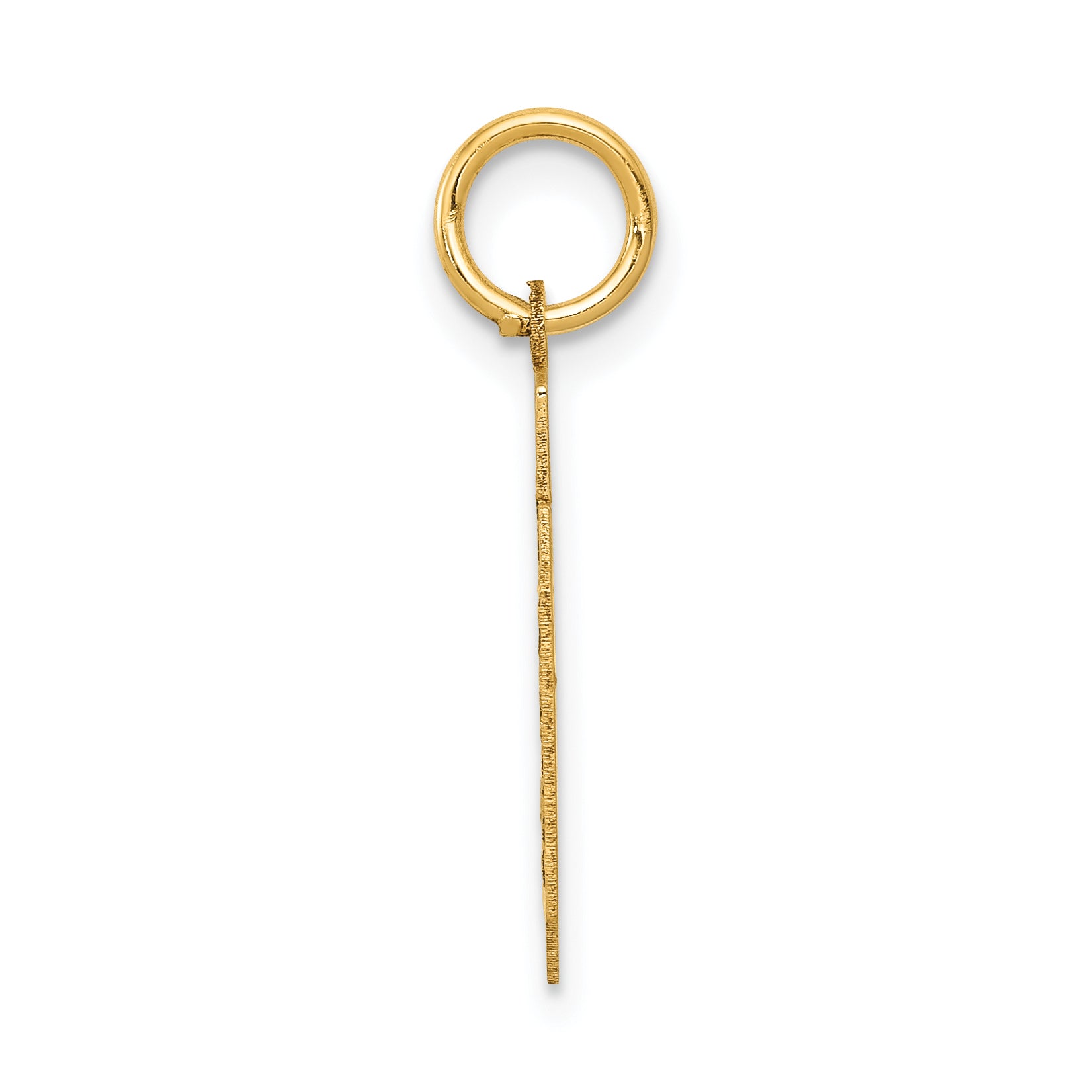 14K Gold Small Satin Number 30 Charm with Brushed Finish Secondary image
