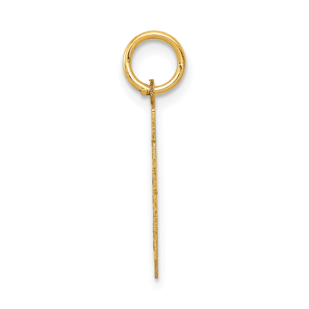 14K Gold Small Satin Number 30 Charm with Brushed Finish