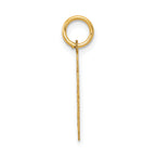 14K Gold Small Satin Number 30 Charm with Brushed Finish