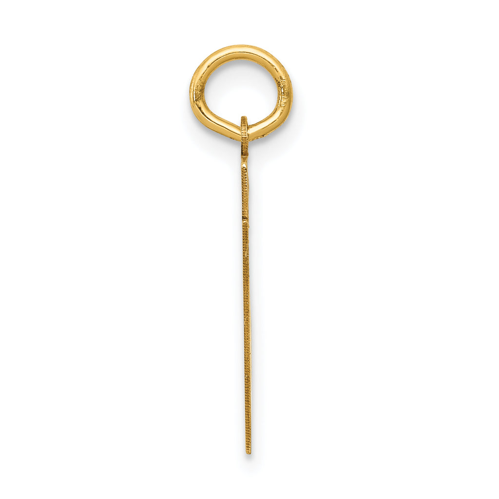 14K Gold Satin Number 31 Charm with Brushed Finish Small